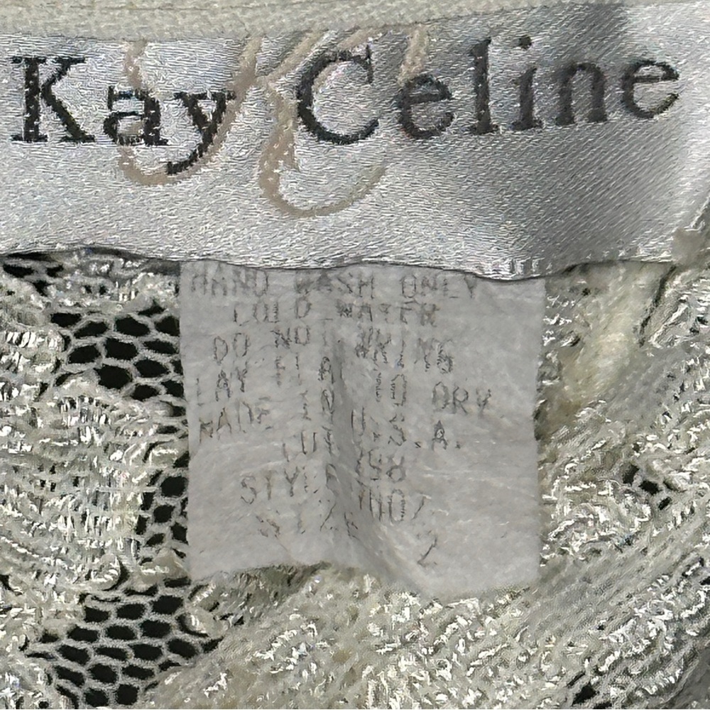 Vintage Kay Celine Lace Mock-Neck Long Sleeve Top in Ivory - Picture 6 of 6